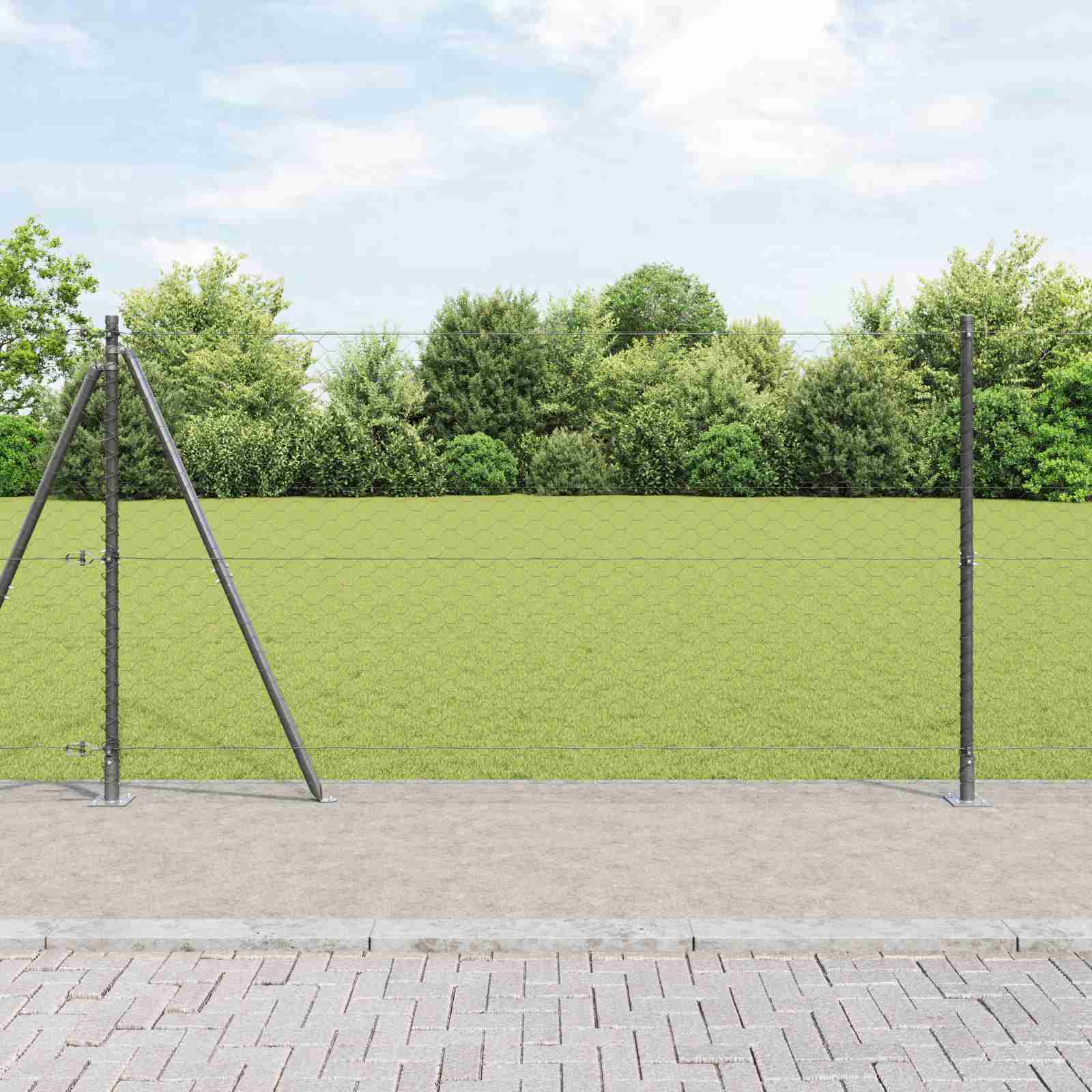 Sechseckzaun Grau 1,2x10 m Stahl