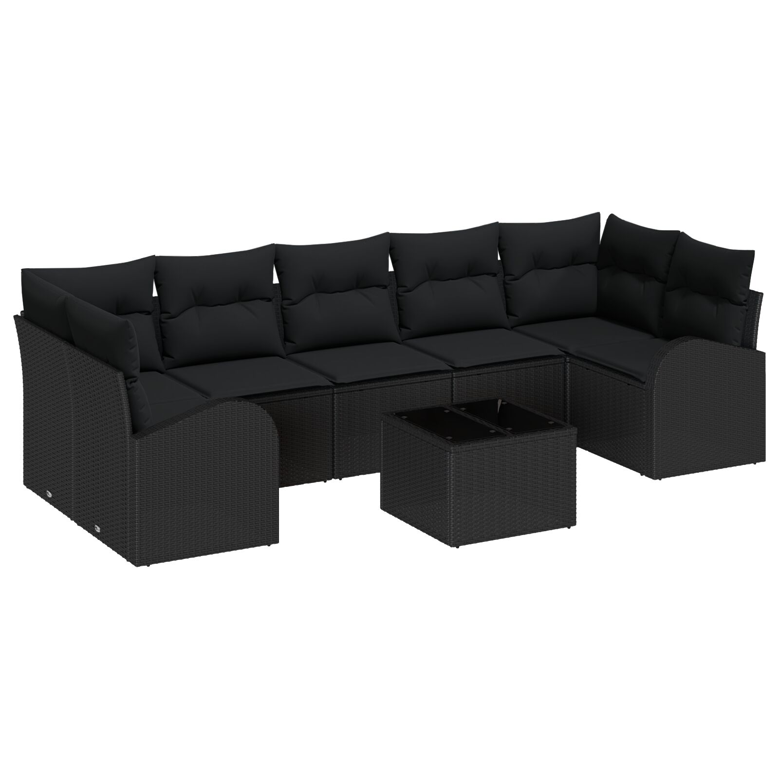 8-teiliges Garten Sofa Set mit Kissen Schwarz Poly Rattan, 2-Sitzer Garten Sofa mit Stauraum & Kissen Schwarz Poly Rattan 8-teiliges Garten Sofa Set mit Kissen Schwarz Poly Rattan, 2-Sitzer Garten Sofa mit Stauraum & Kissen Schwarz Poly Rattan