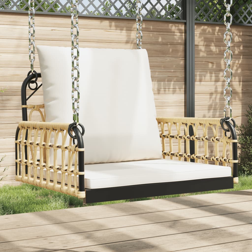 Hängestuhl mit Kissen 63x58x39 cm Poly Rattan und Stahl Hängestuhl mit Kissen 63x58x39 cm Poly Rattan und Stahl