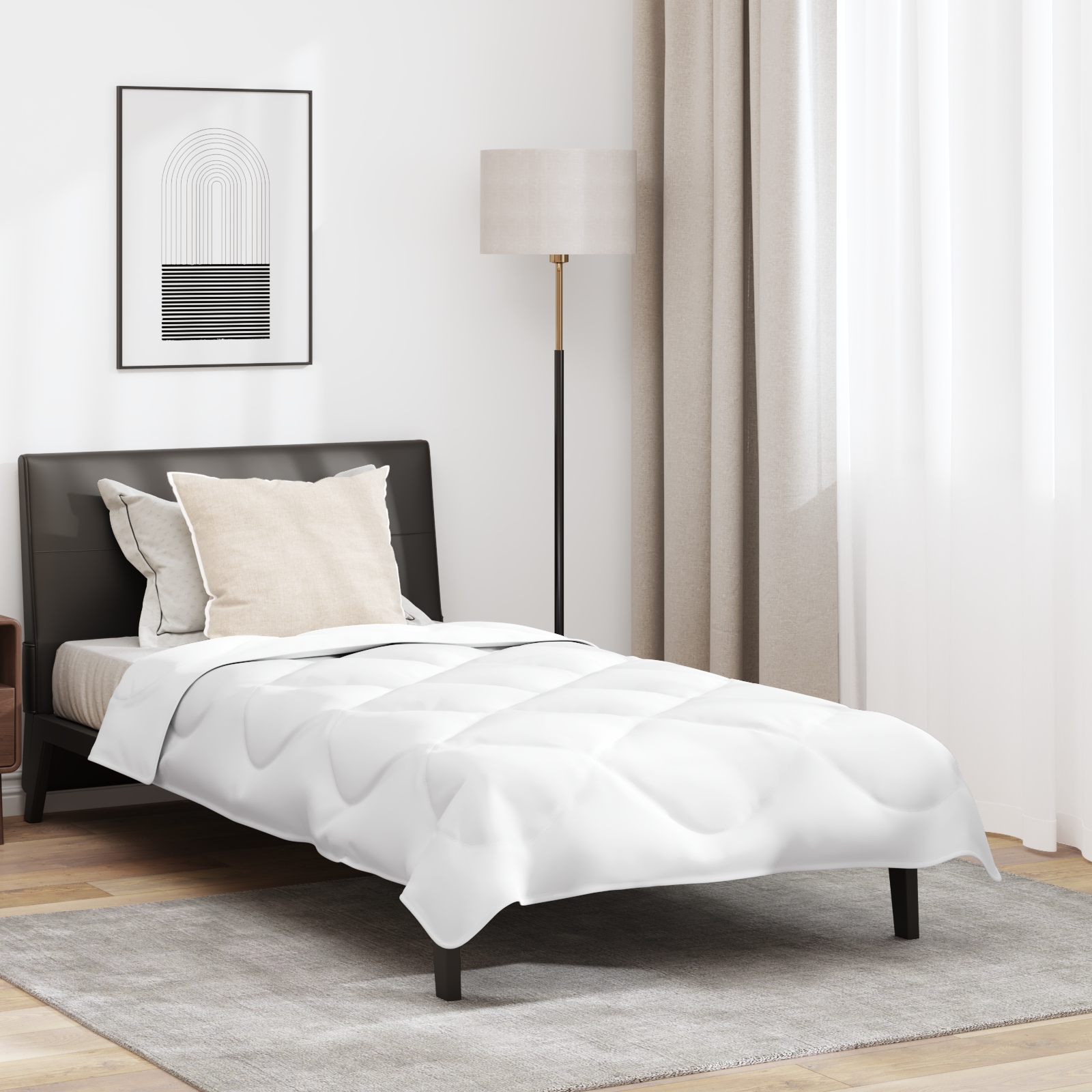 Sommer Bettdecke mit Kissen 2 pcs Weiß 155 x 220 cm Mikrofaser