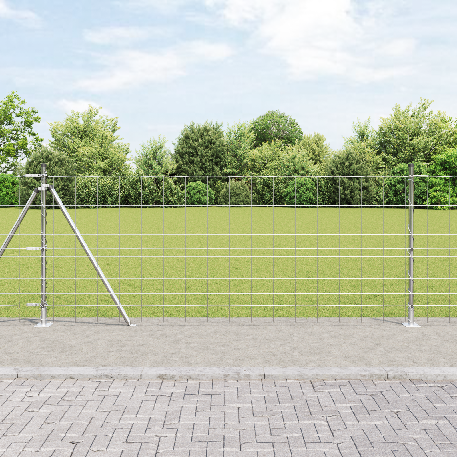 Feldzaun 1x50 m Verzinkter Stahl