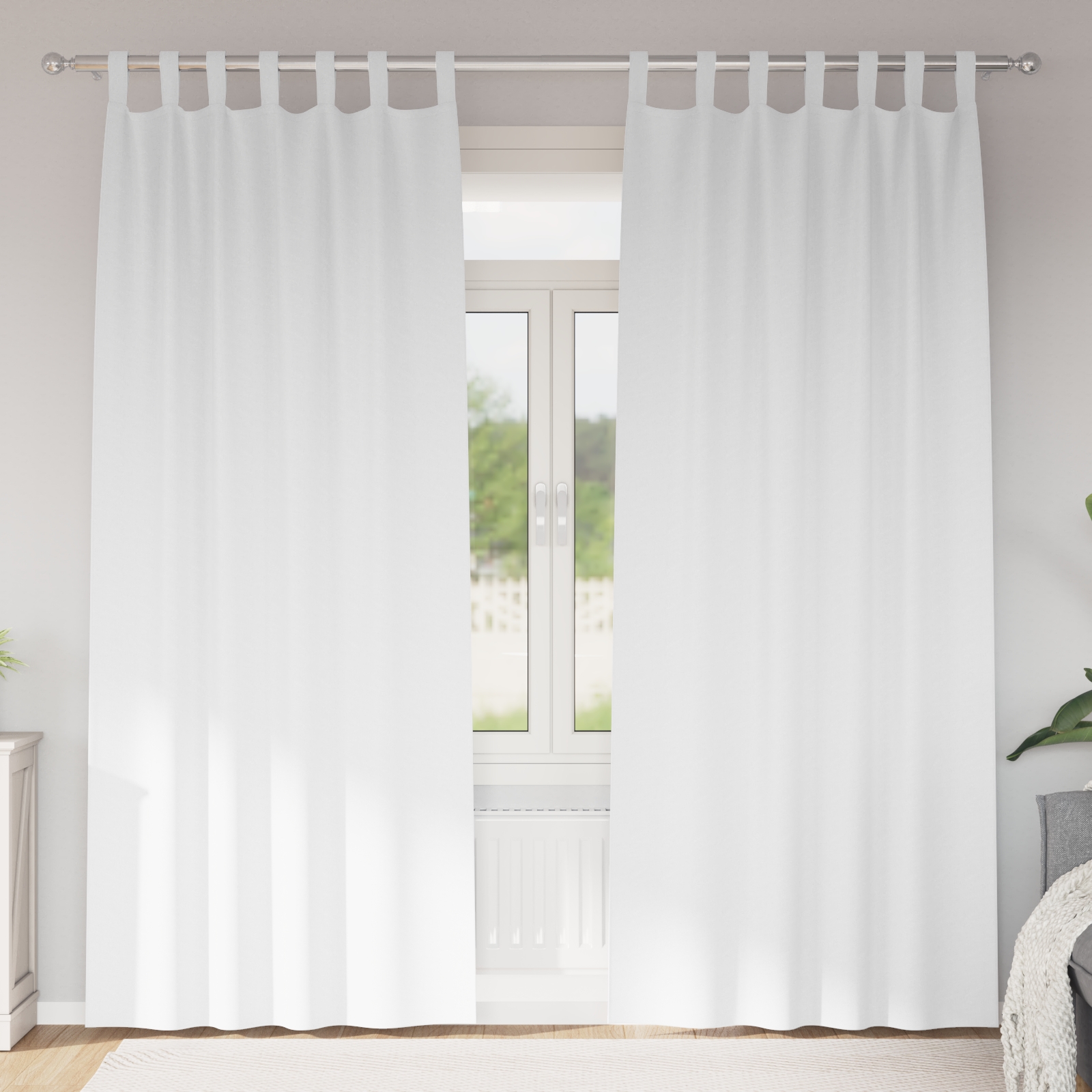Verdunkelungsvorhänge 2 pcs Reinweiß 245 x 140 cm Polyester