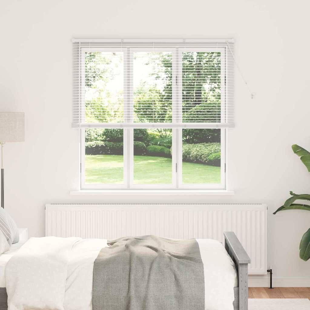 Fenster Jalousie mit Vorhängen Sonstiges Weiß 80 x 130 cm Aluminium