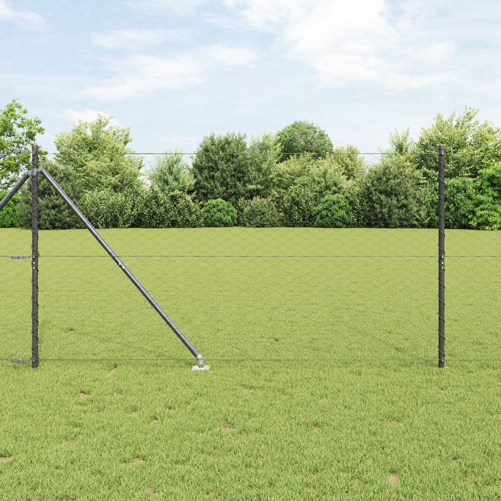 Sechseck-Zaun Grau 1.2x10 m Stahl