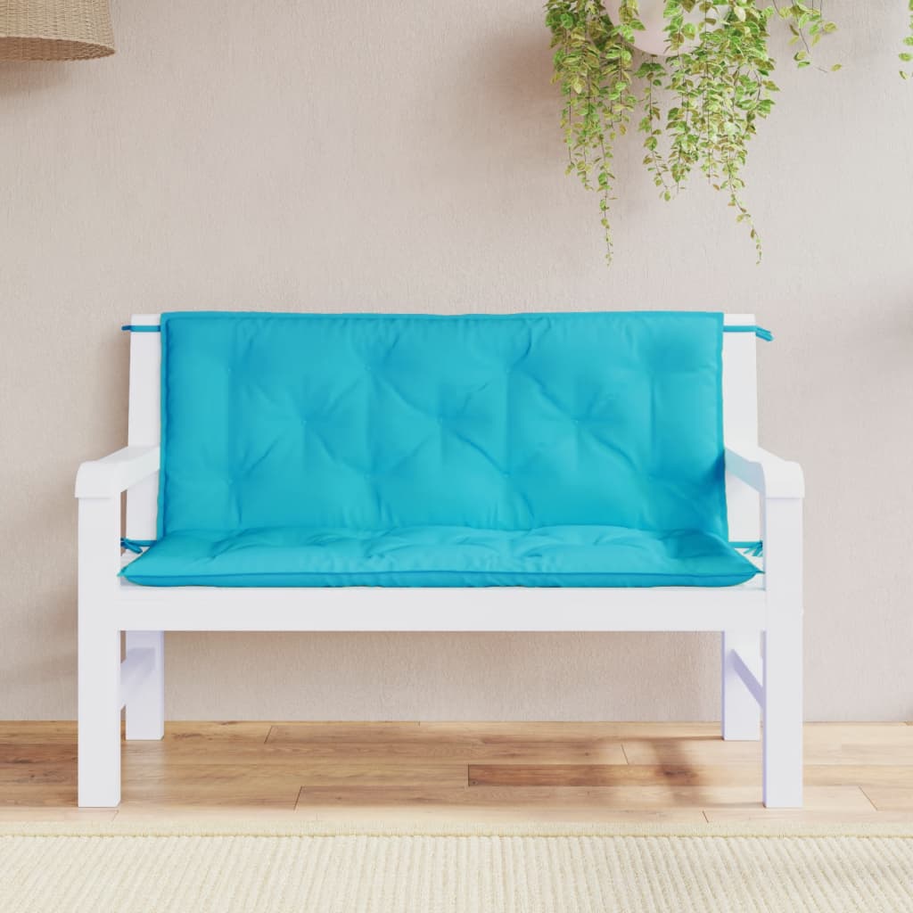 Gartenbank-Auflagen 2 Stk. Türkis 120x50x7 cm Stoff