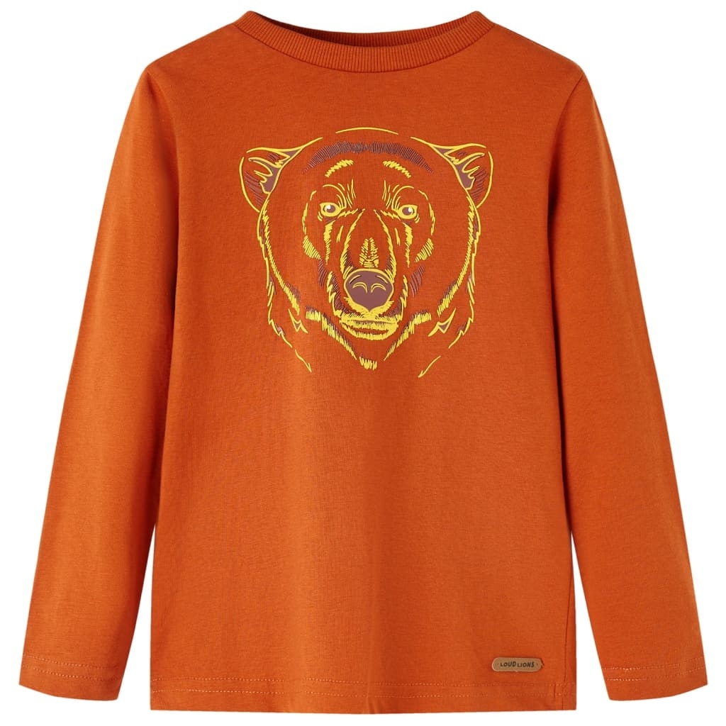 Kinder-Langarmshirt Rostbraun 104 Kinder-Langarmshirt Rostbraun 104
