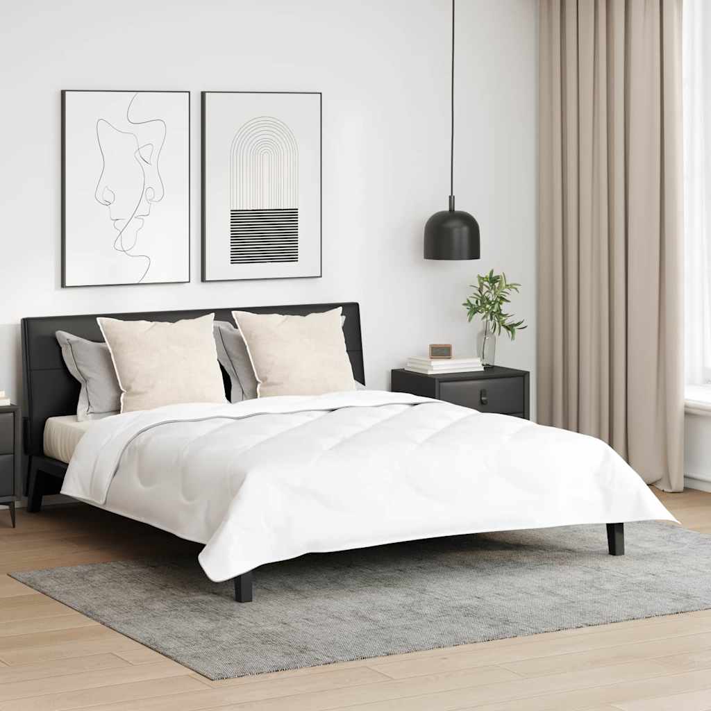 Bettdeckenset mit Kissen 3 pcs Weiß 200 x 220 cm Mikrofaser