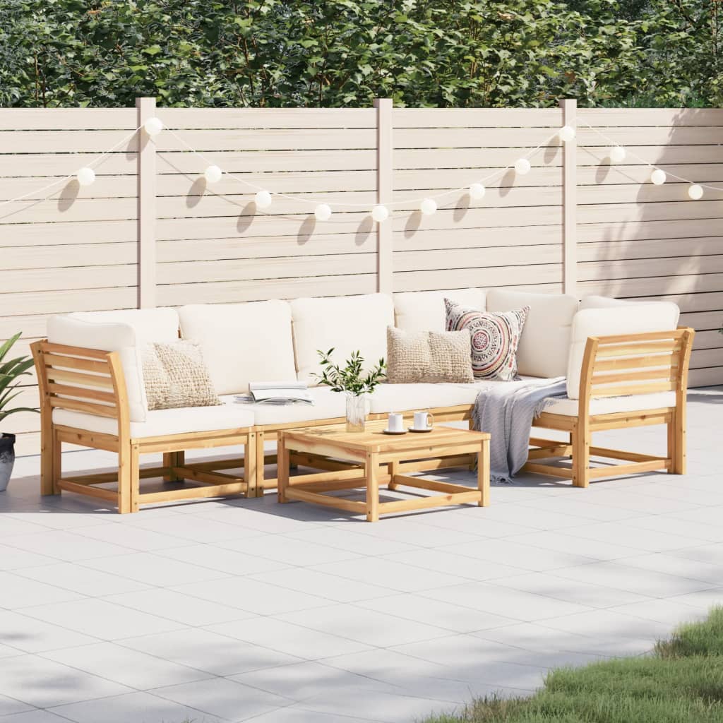 6-tlg. Garten-Lounge-Set mit Kissen Massivholz Akazie 6-tlg. Garten-Lounge-Set mit Kissen Massivholz Akazie
