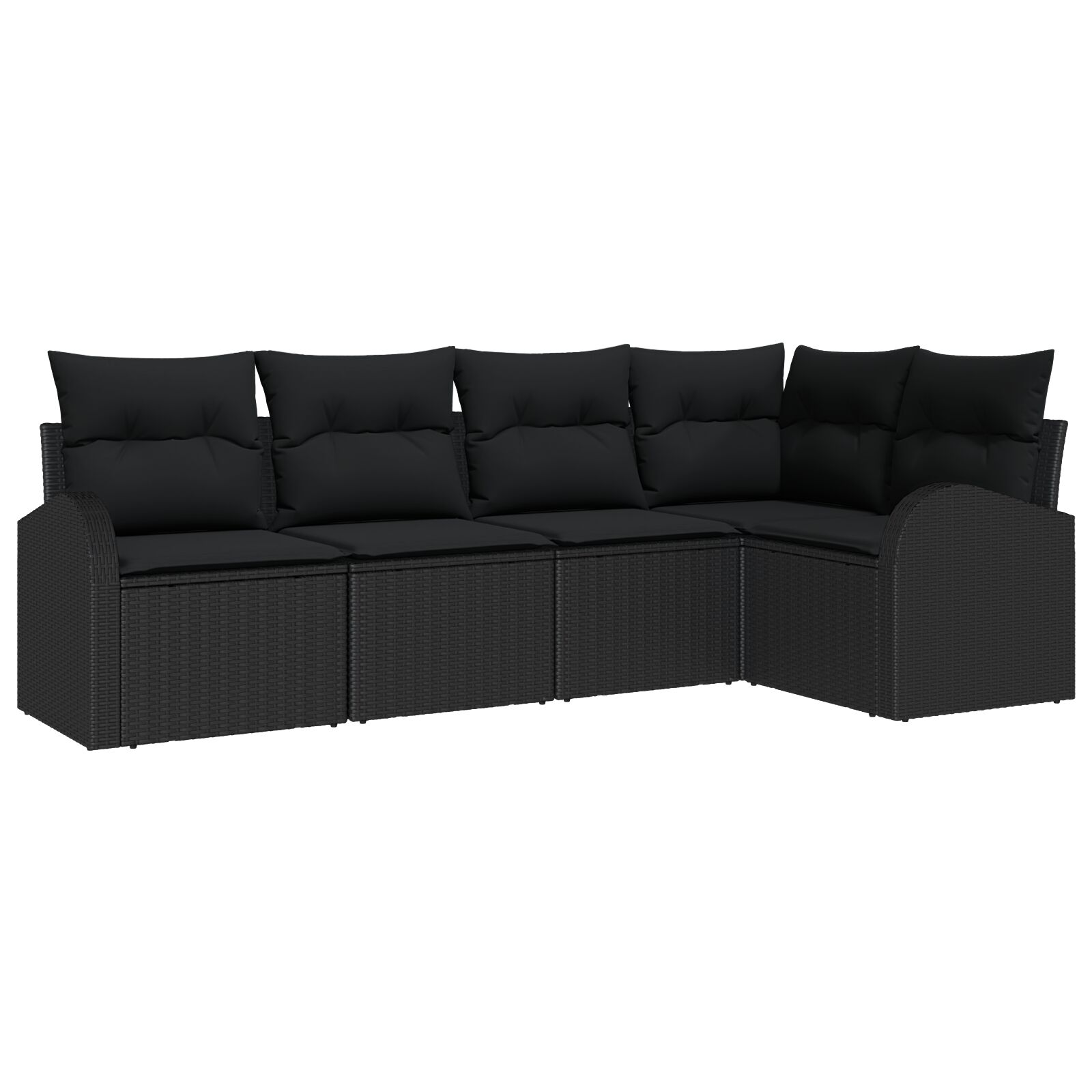 5-teiliges Garten Sofa Set mit Kissen Schwarz Poly Rattan, 2-Sitzer Garten Sofa mit Stauraum & Kissen Schwarz Poly Rattan 5-teiliges Garten Sofa Set mit Kissen Schwarz Poly Rattan, 2-Sitzer Garten Sofa mit Stauraum & Kissen Schwarz Poly Rattan