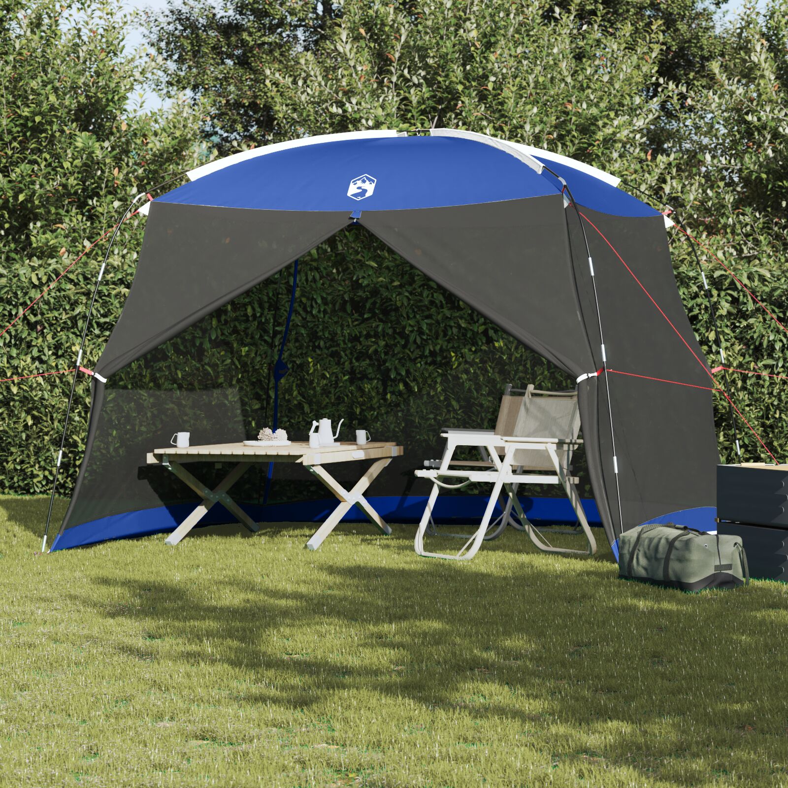 vidaXL Camping Mückennetz mit Tür Blau für 5 Personen wasserdicht