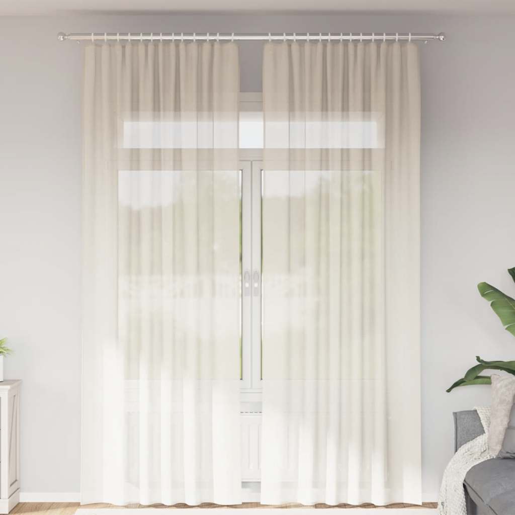 Voile Vorhänge mit Lasche 2 Stk. Creme