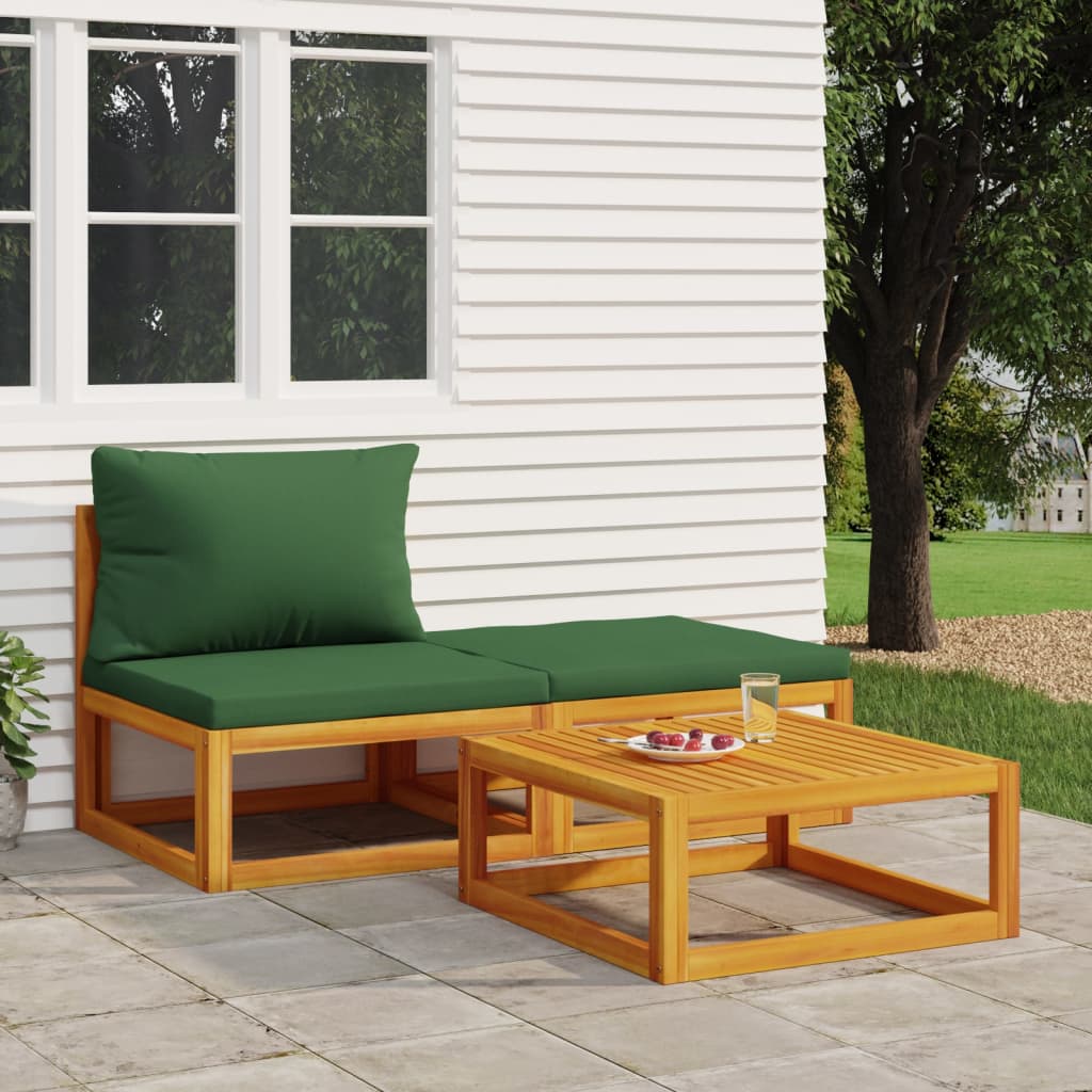 3-tlg. Garten-Lounge-Set mit Kissen Massivholz Akazie 3-tlg. Garten-Lounge-Set mit Kissen Massivholz Akazie