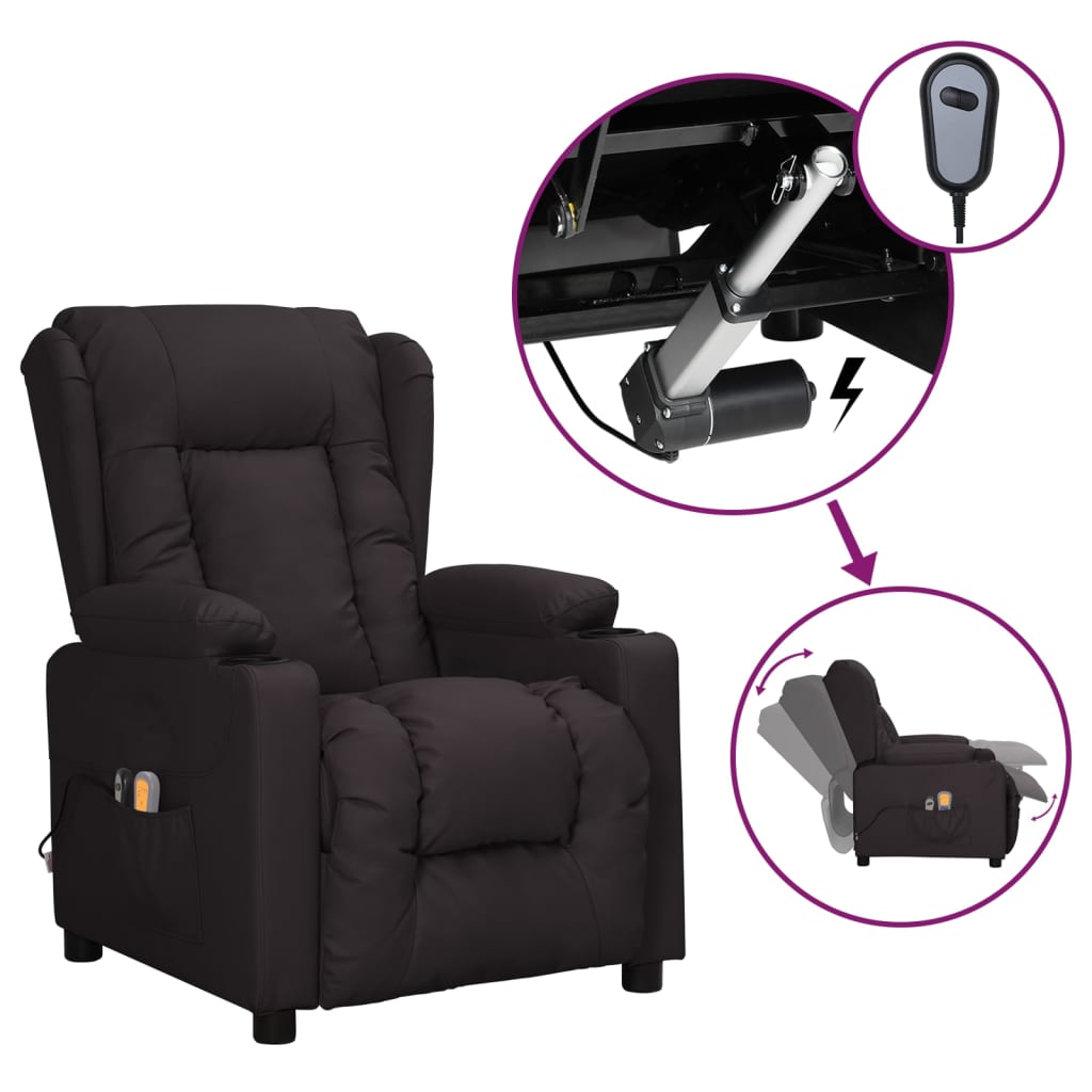 Massagesessel Elektrisch Schwarz Kunstleder
