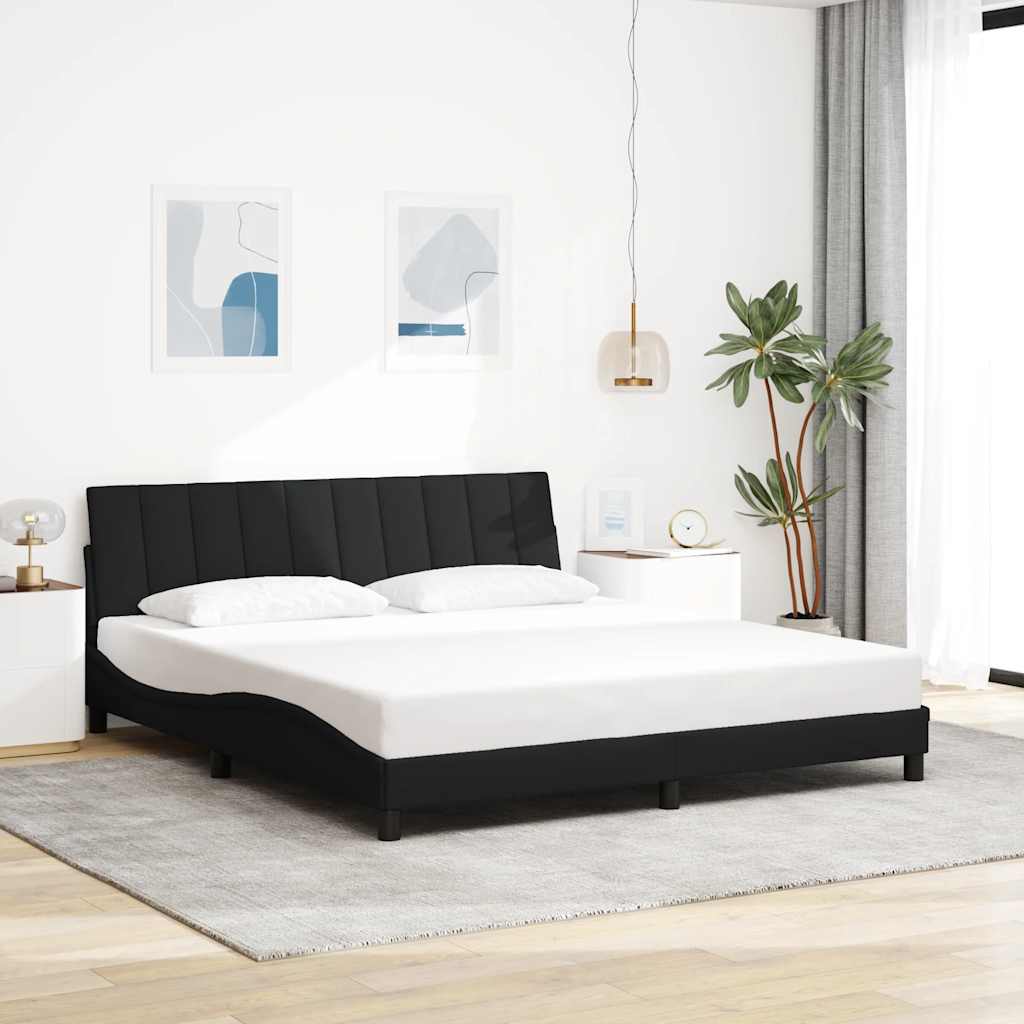 Bettgestell ohne Matratze Schwarz 180x200 cm Stoff