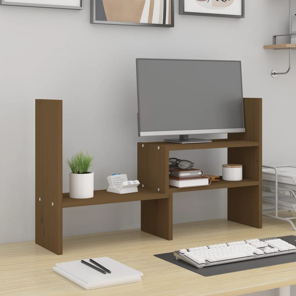 Monitorständer Honigbraun (39-72)x17x43 cm Massivholz Kiefer Monitorständer Honigbraun (39-72)x17x43 cm Massivholz Kiefer