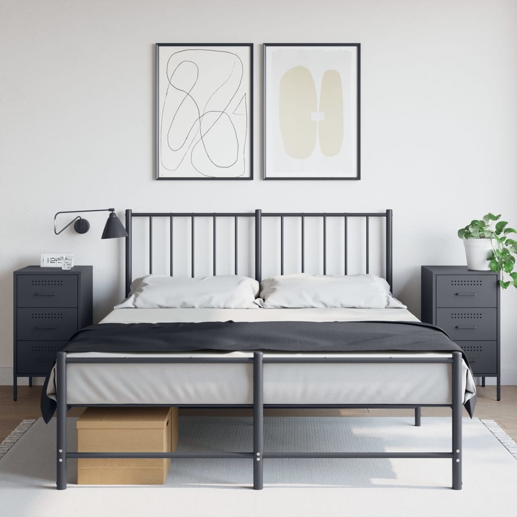 Nachttische 2 Stk. Anthrazit 36x39x68 cm Kaltgewalzter Stahl