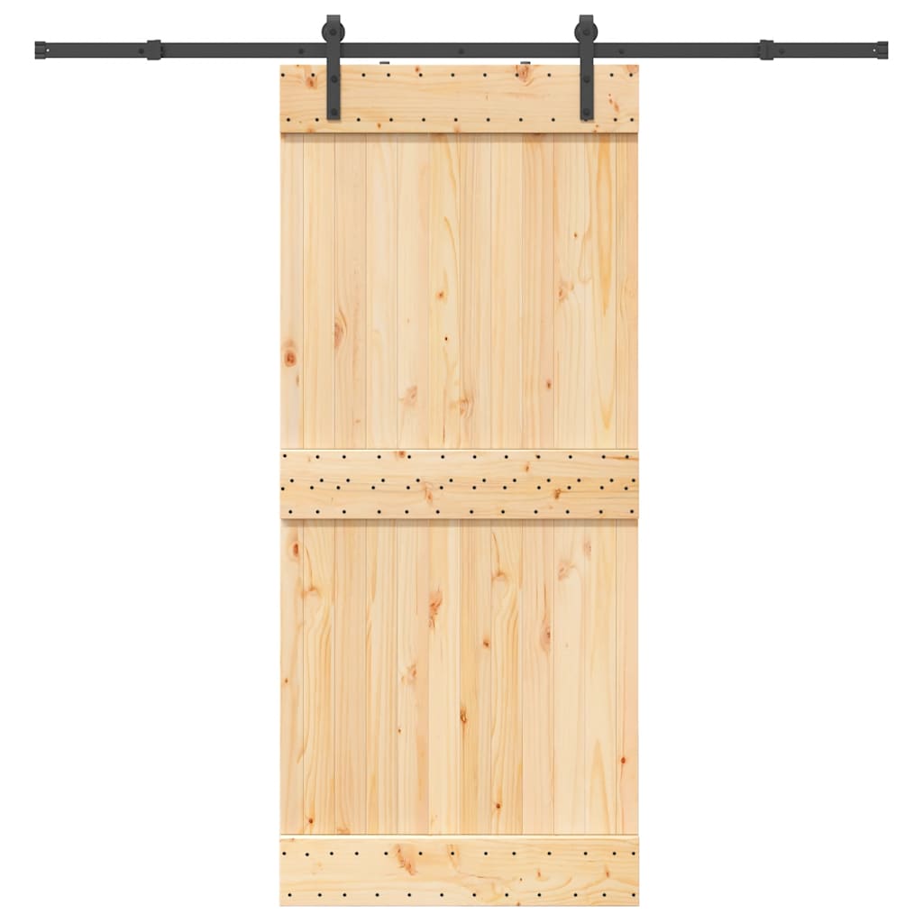 Schiebetür mit Beschlag 90x210 cm Massivholz Kiefer