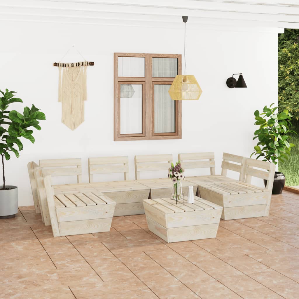 7-tlg. Garten-Paletten-Lounge-Set Imprägniertes Fichtenholz 7-tlg. Garten-Paletten-Lounge-Set Imprägniertes Fichtenholz