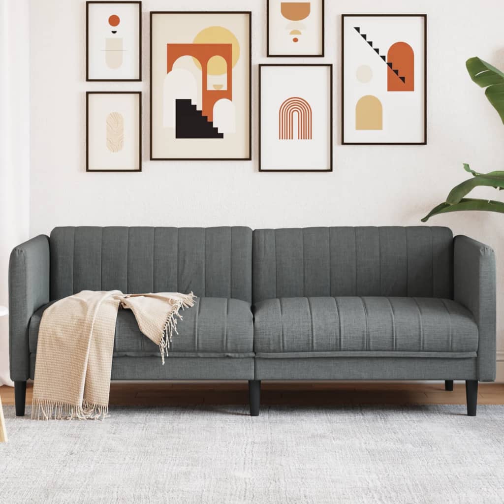 Sofa 3-Sitzer Dunkelgrau Stoff Sofa 3-Sitzer Dunkelgrau Stoff