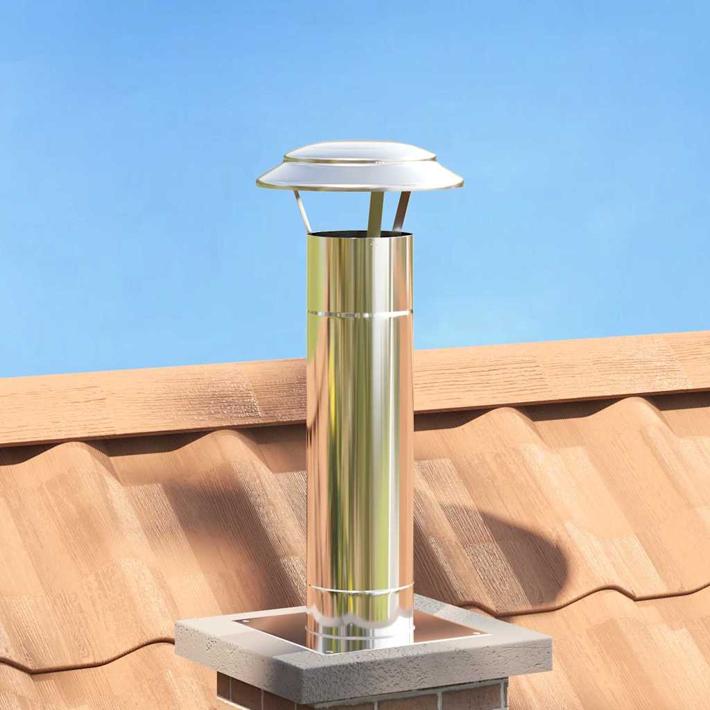 Regenabdeckung Schornstein Silber 25 x 25 x 20 cm Edelstahl