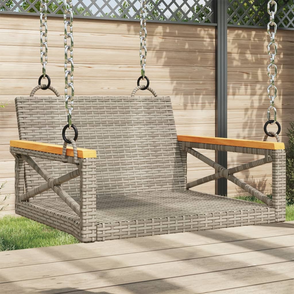 Hängesessel Grau 63x62x40 cm Poly Rattan Hängesessel Grau 63x62x40 cm Poly Rattan