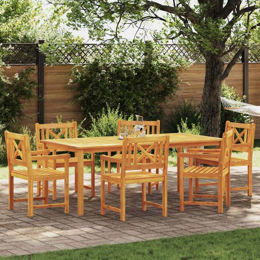 Garten Essgruppe 7 pcs Braun Akazie Massivholz
