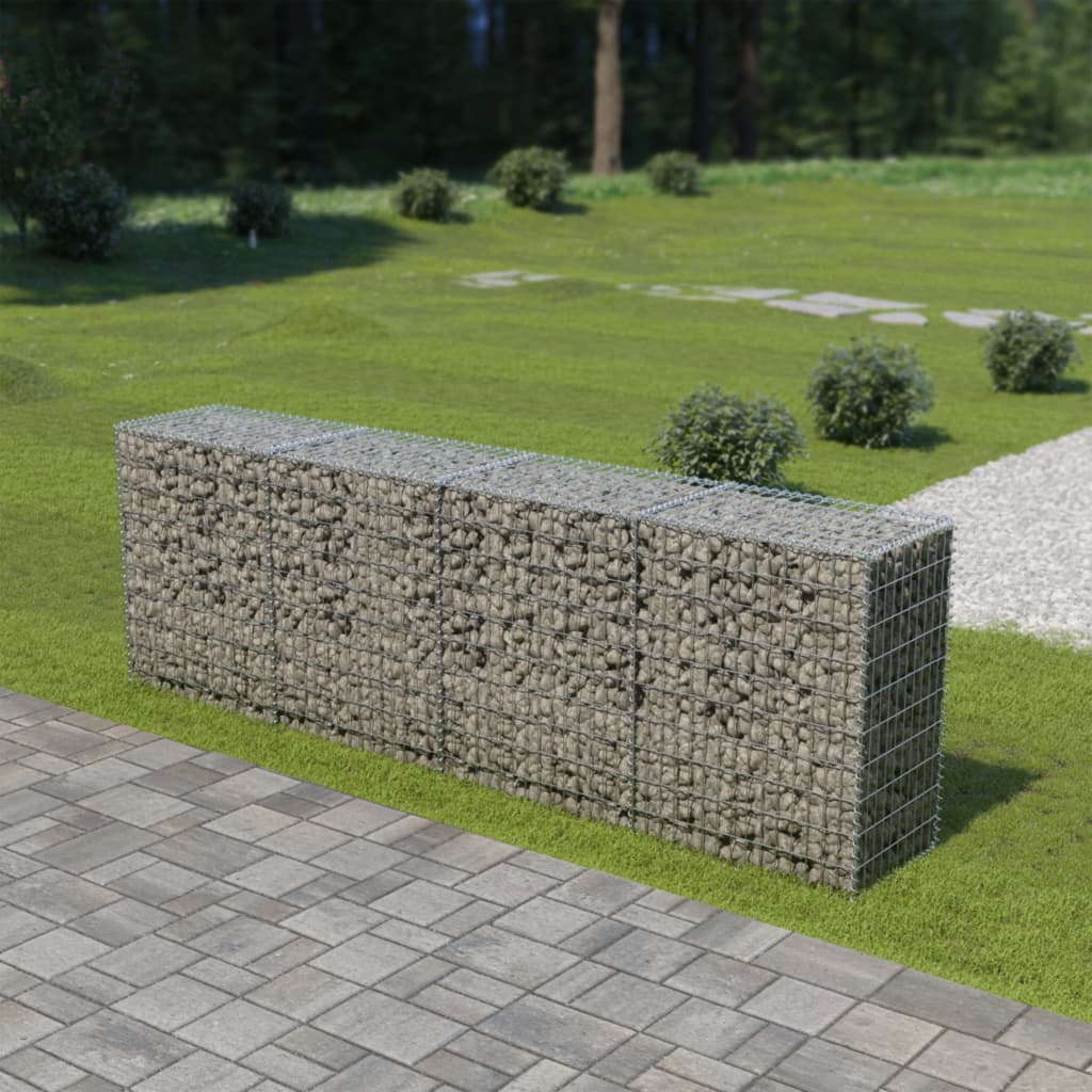 Gabionenwand mit Abdeckung Verzinkter Stahl 300×50×100 cm Gabionenwand mit Abdeckung Verzinkter Stahl 300×50×100 cm