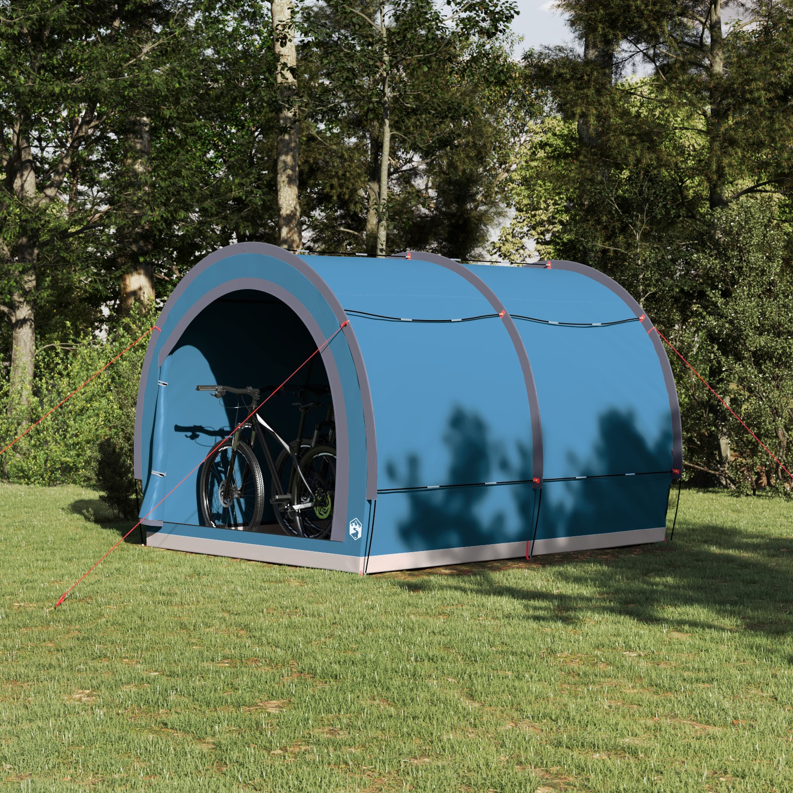 Fahrradgarage mit Dach mit Speicher mit Luftentlüftung Blau 256 x 222 x 182 cm