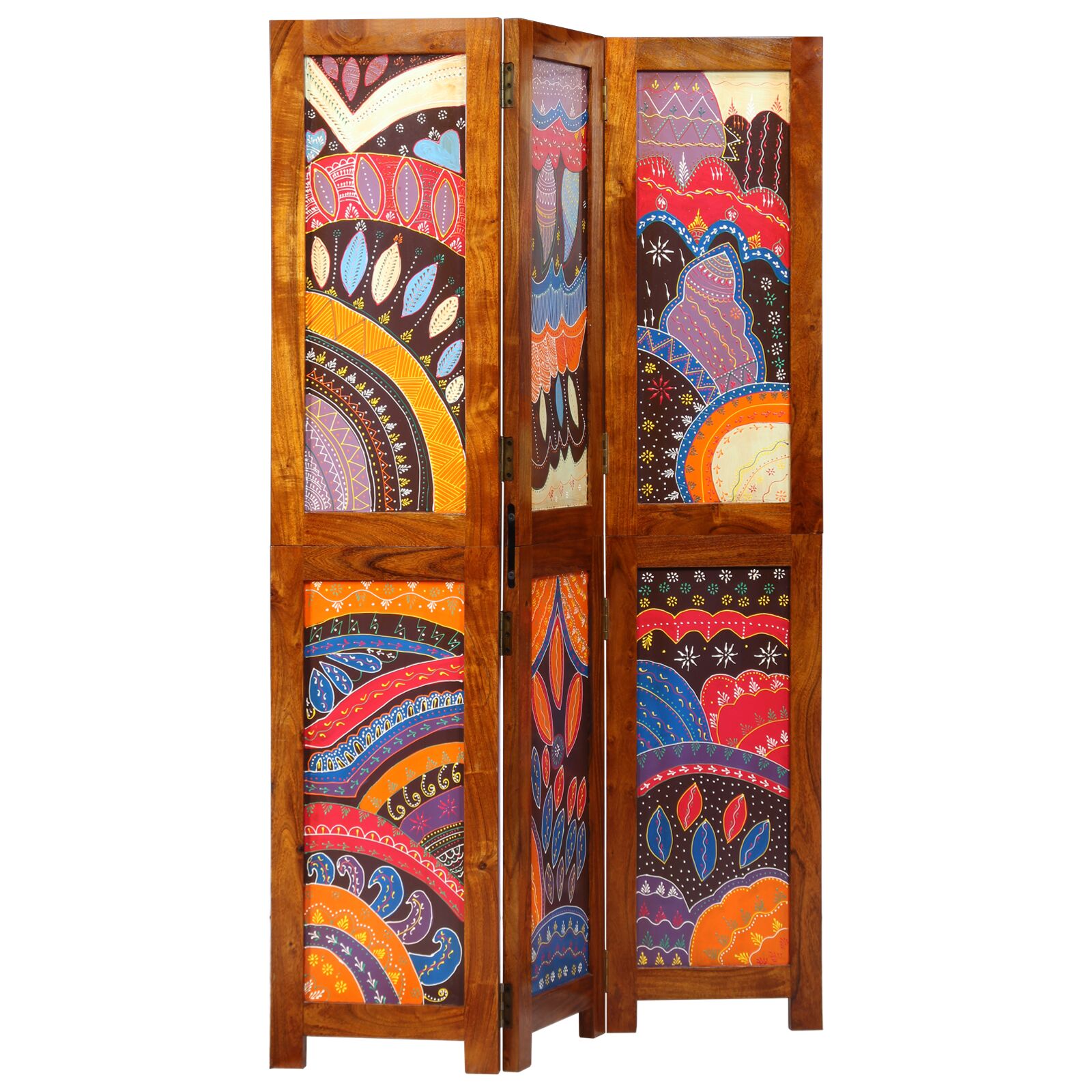 Raumteiler 3 Paneele Honigbraun 35x1,5x160 cm Massivholz Akazie