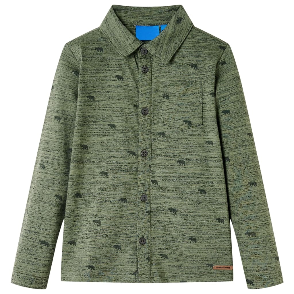 Kinderhemd Khaki Melange 116 Kinderhemd Khaki Melange 116