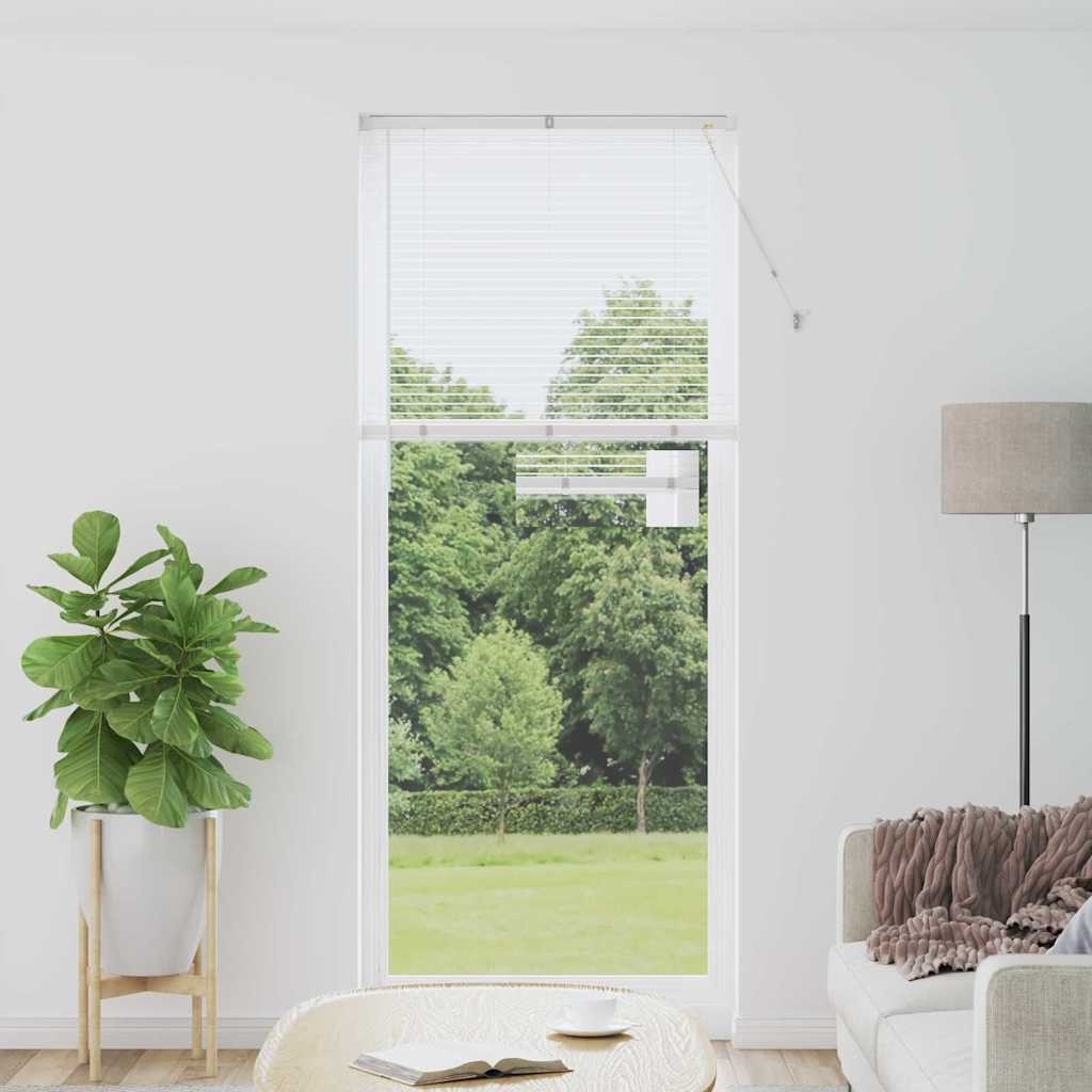 Fenster Jalousie mit Vorhängen Sonstiges Weiß 90 x 220 cm Aluminium
