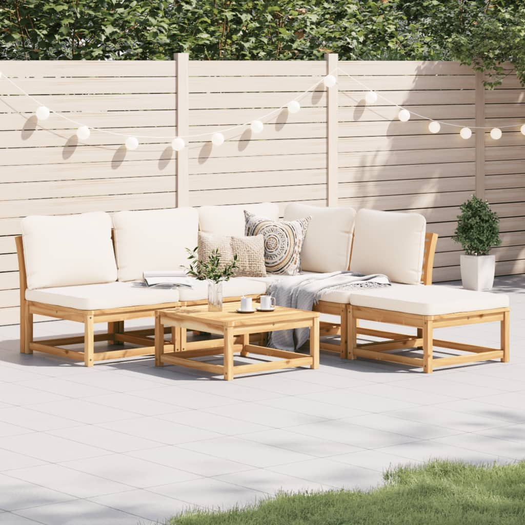 6-tlg. Garten-Lounge-Set mit Kissen Massivholz Akazie 6-tlg. Garten-Lounge-Set mit Kissen Massivholz Akazie