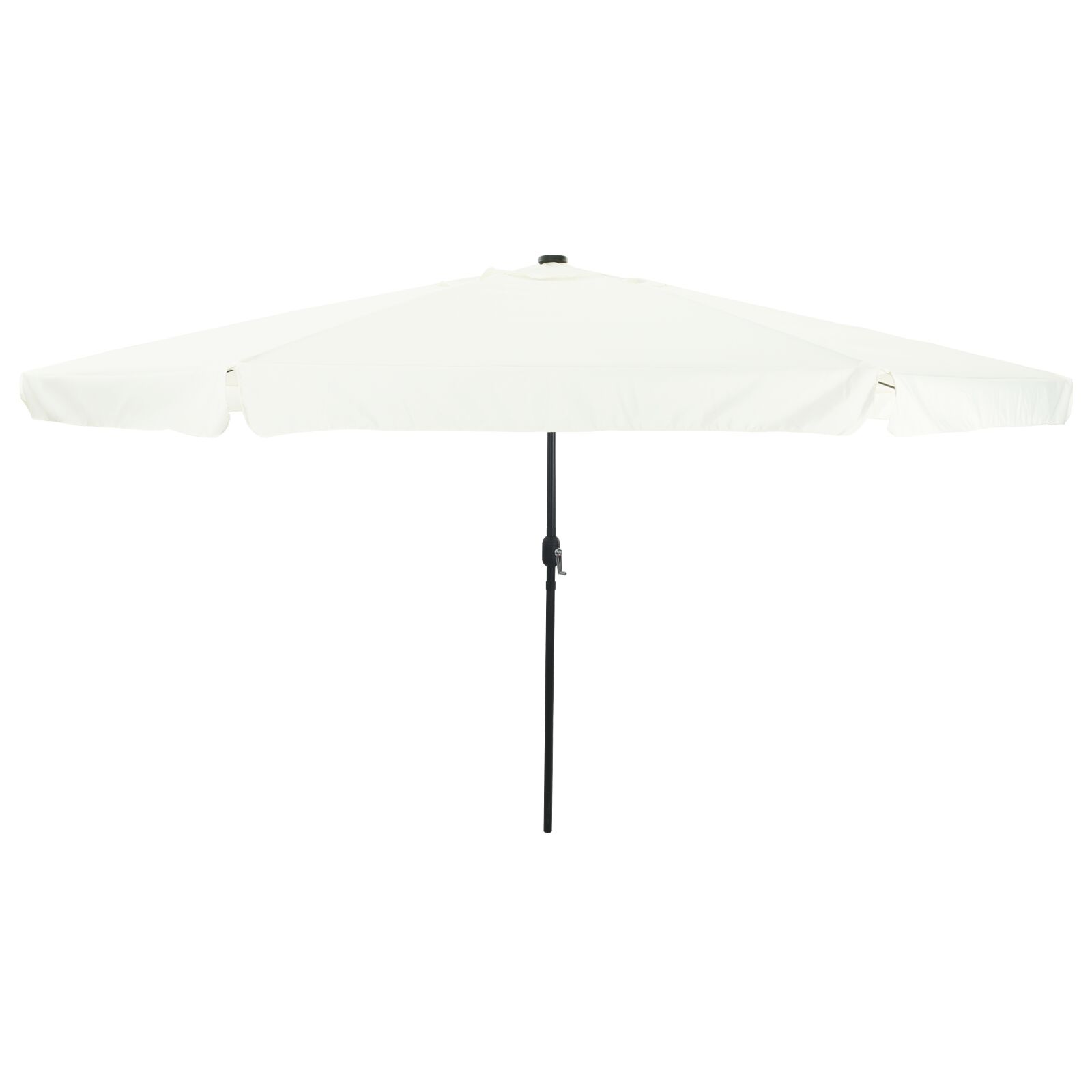 Garten-Sonnenschirm mit LED-Lichtern Ø395x245 cm Sandweiß