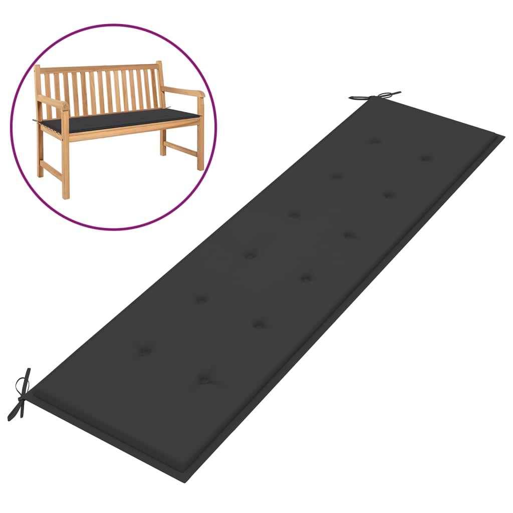 Gartenbank-Auflage Anthrazit 180x50x3 cm Oxford-Gewebe