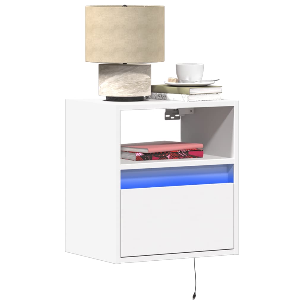 TV-Wandschrank mit LED-Beleuchtung Weiß 41x31x45 cm