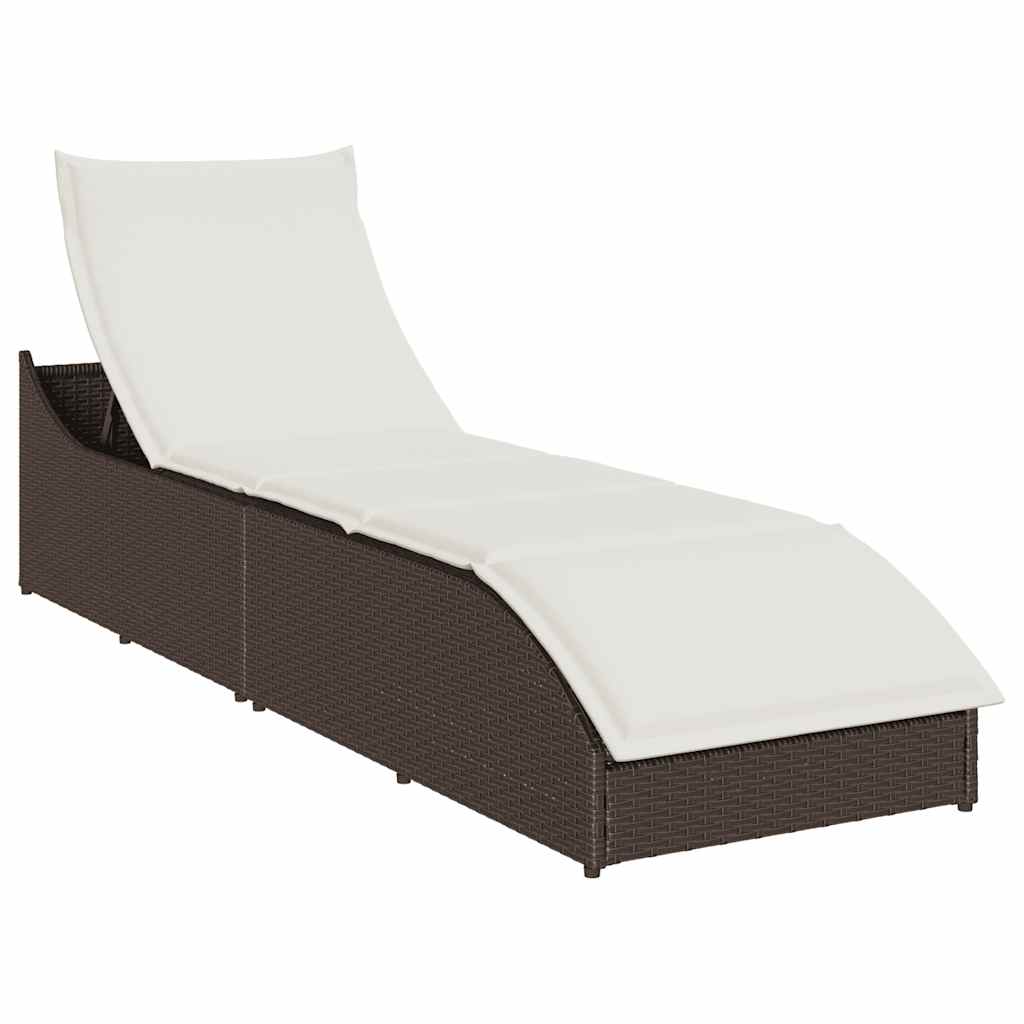 Klappliege mit Auflage und Stauraum Braun Poly-Rattan Klappliege mit Auflage und Stauraum Braun Poly-Rattan