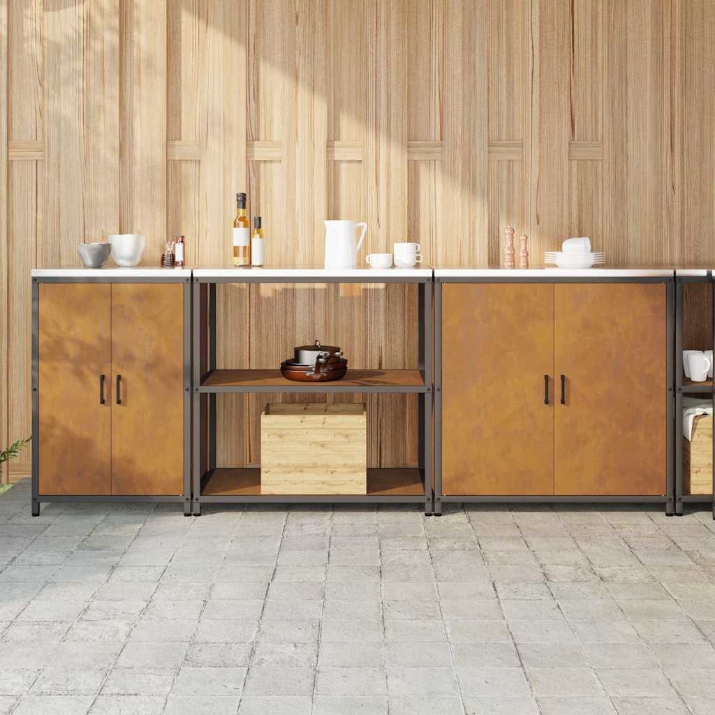 Küchenaufbewahrungsset mit Regal Sonstiges 3 pcs Rostig 210 x 50 x 92 cm