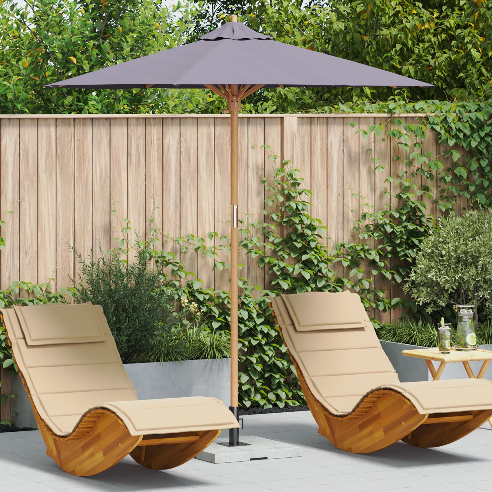 vidaXL Gartenschirm Dunkelgrau 217 x 230 cm aus Bambus