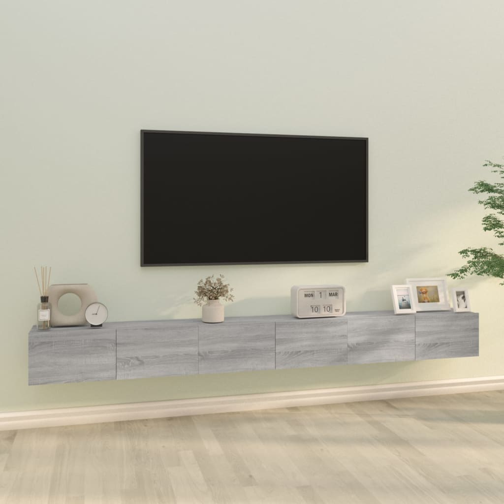 3-tlg. TV-Schrank-Set Grau Sonoma Holzwerkstoff