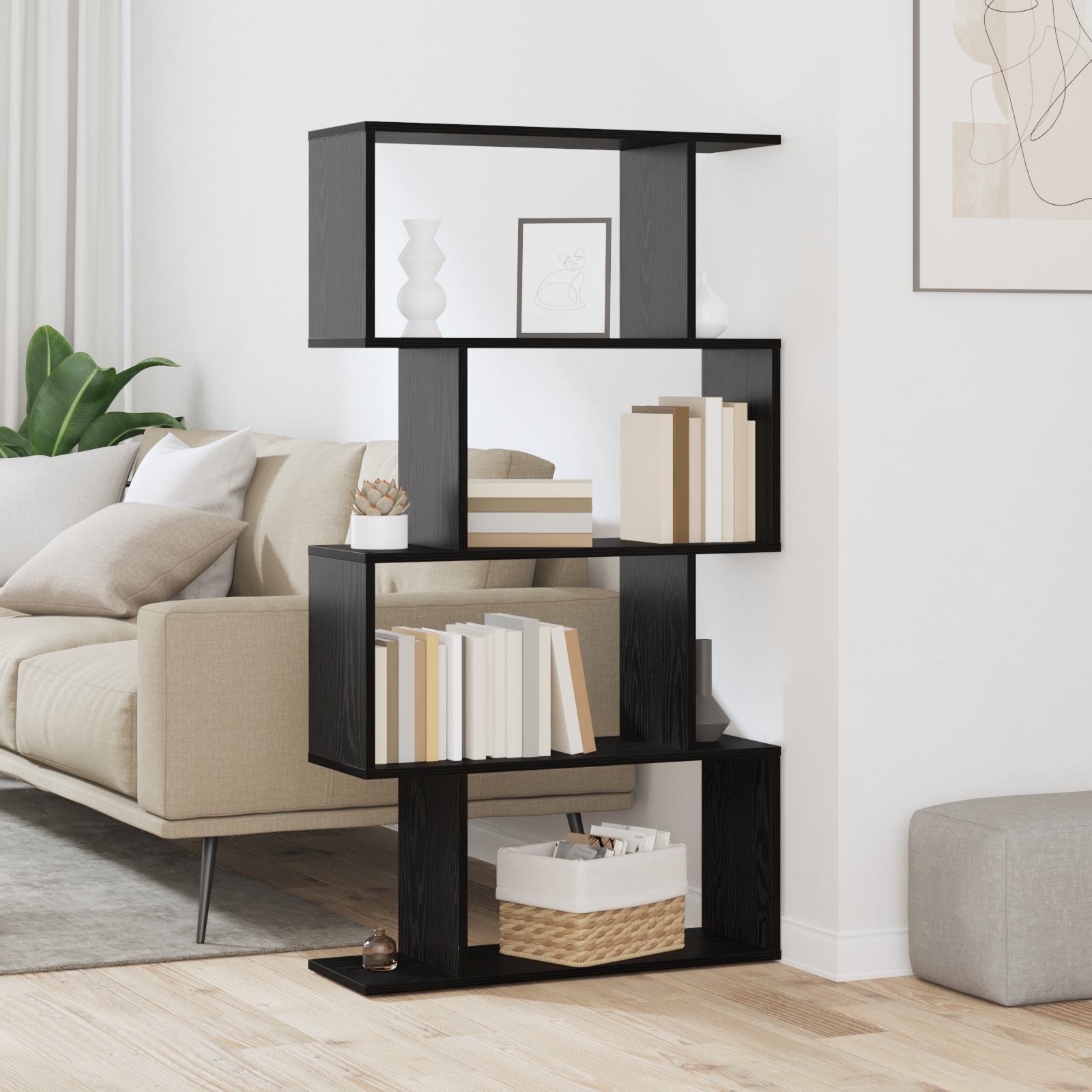 Bücherregal Schwarze Eiche 70 x 24 x 129 cm Holzwerkstoff