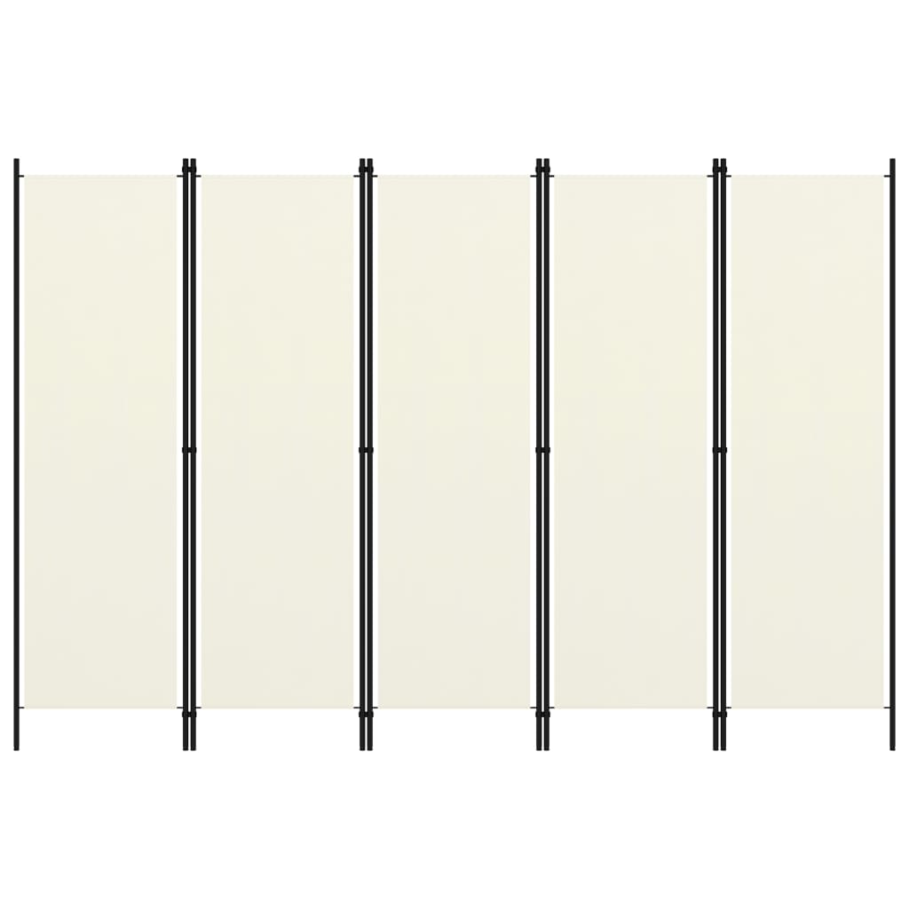 5-tlg. Raumteiler Weiß 250x180 cm