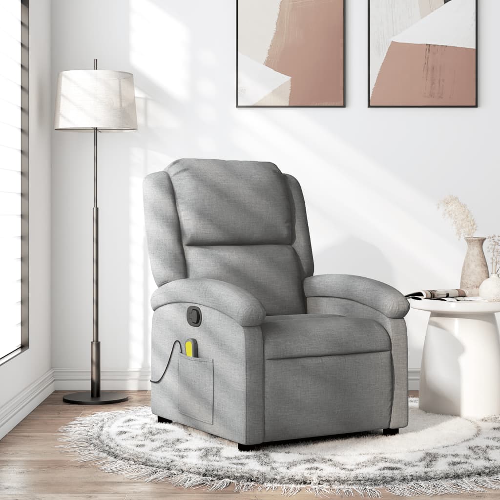 Massage-Relaxsessel, hellgrauer Stoff