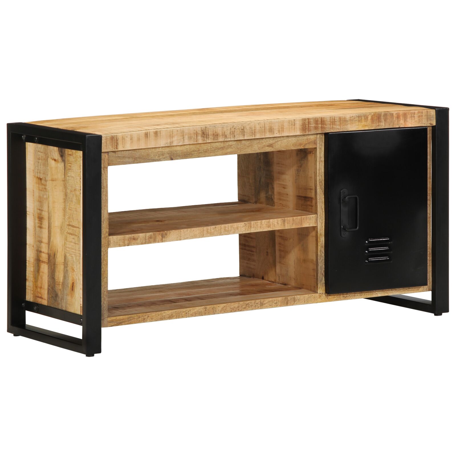 Schuhbank 100x40x50 cm Massivholz Raues Mango