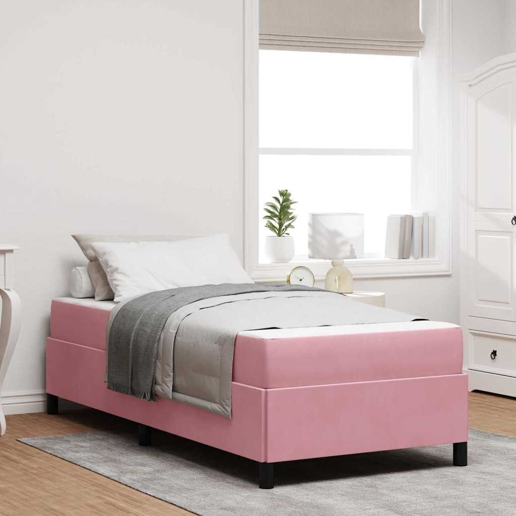 Bettgestell Sonstiges Rosa und Weiß 100 x 200 cm Samt
