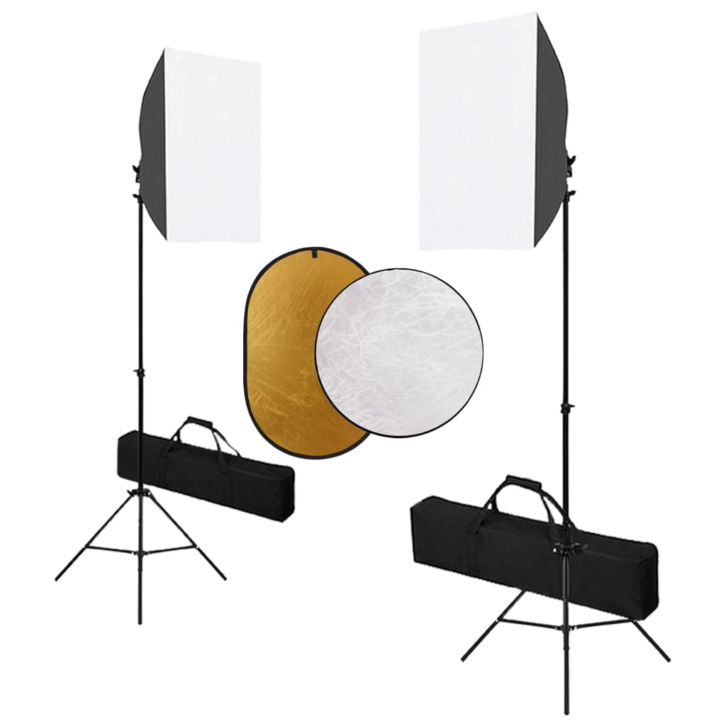 Fotostudio-Set mit Softboxen und Reflektor