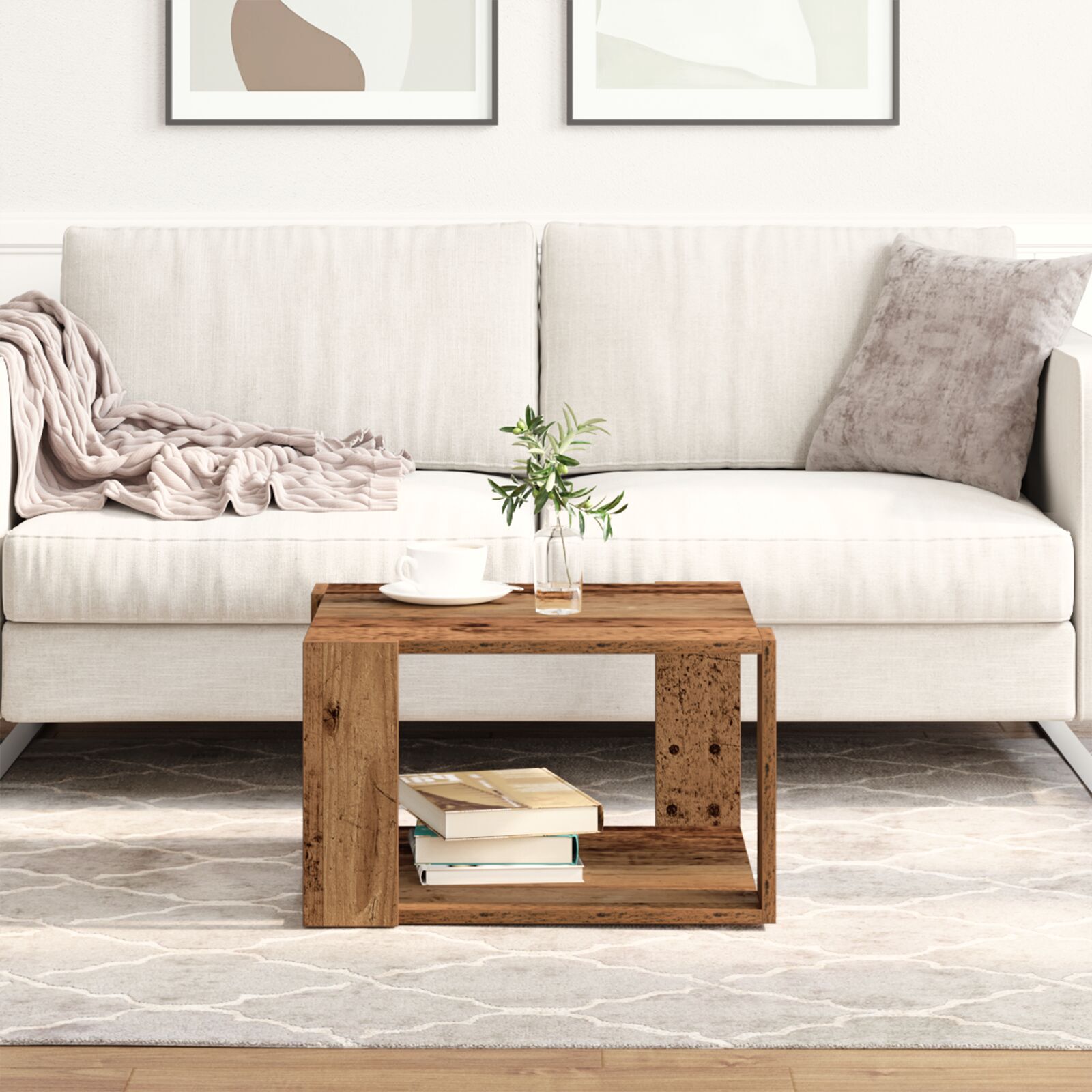 Couchtisch Altholz 51,5x51,5x30 cm Holzwerkstoff