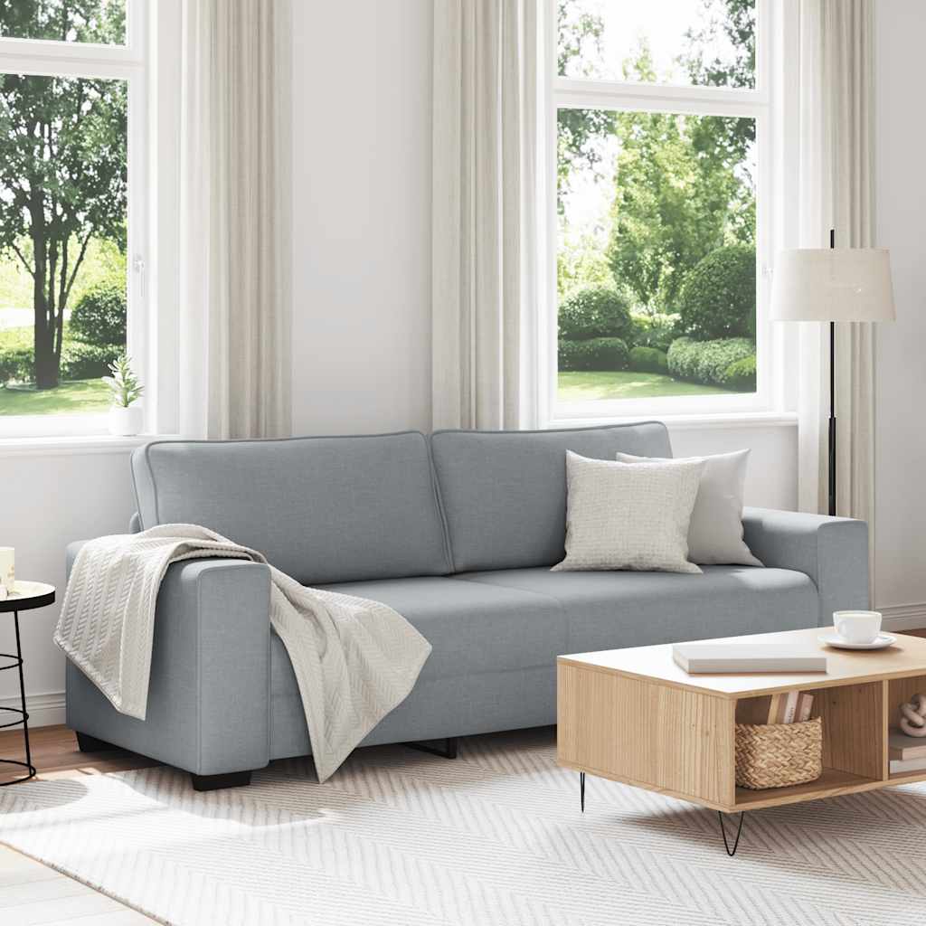 3-Sitzer-Sofa Hellgrau 180 cm Stoff 3-Sitzer-Sofa Hellgrau 180 cm Stoff