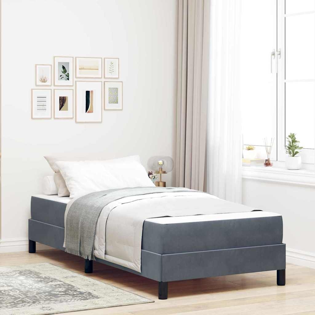 Boxspringbett mit Matratze Dunkelgrau 90 x 200 cm Samt