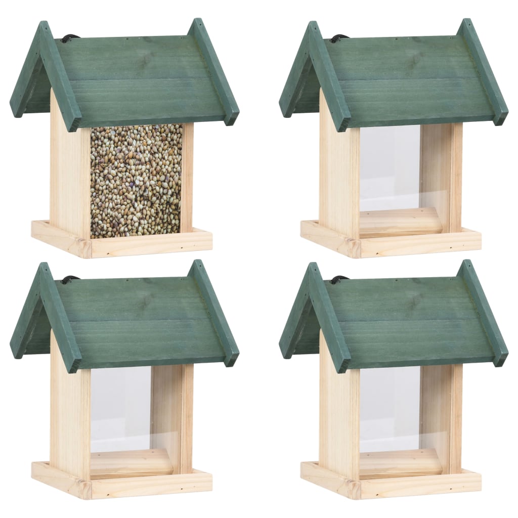 Vogelfutterhäuser 4 Stk. Tannenholz Vogelfutterhäuser 4 Stk. Tannenholz