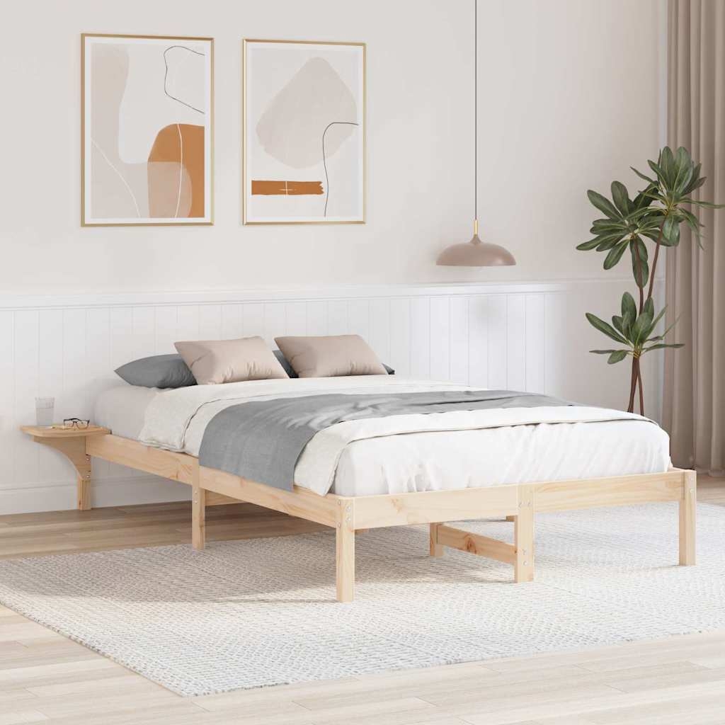 Bettgestell mit Nachttischen Braun 135 x 190 cm Braun